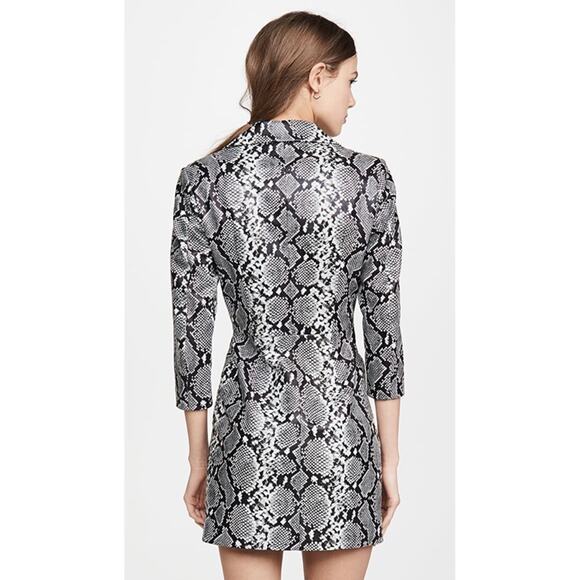 Retrofête Leather Willa Dress in Silver Snakeskin, XS - Picture 7 of 12